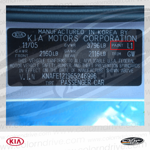 K9 Paint Code Label
