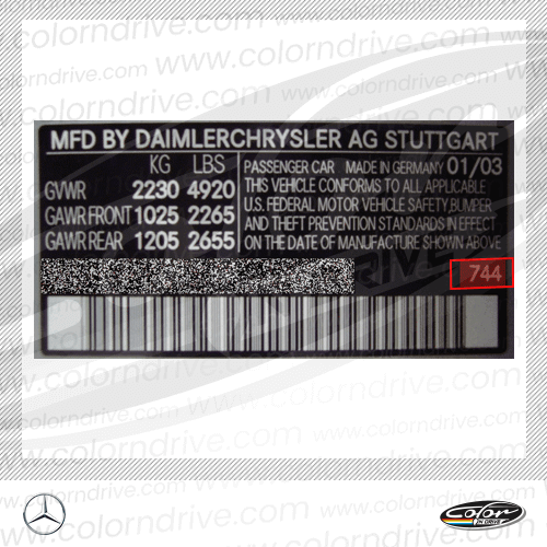 CLE COUPE Paint Code Label
