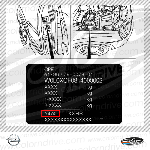 ASTRA SPORT COUPE Paint Code Label